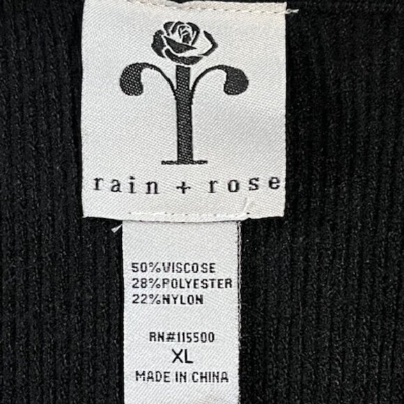 Rain + Rose Women's Lace Long Sleeves Pullover Sweetheart Neck Top Black XL NWT - Picture 12 of 13